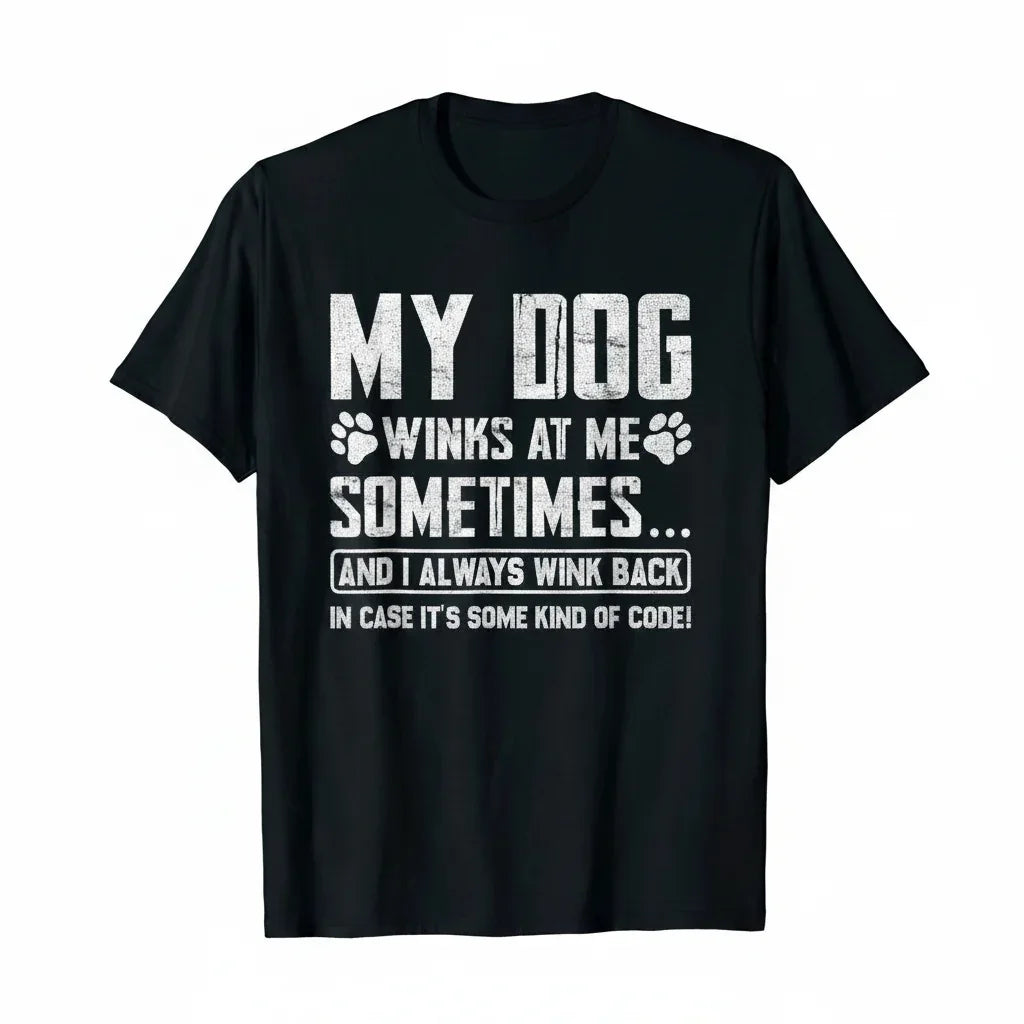 QHA UK Funny Dog Lover T-Shirt My Winks at – Front View