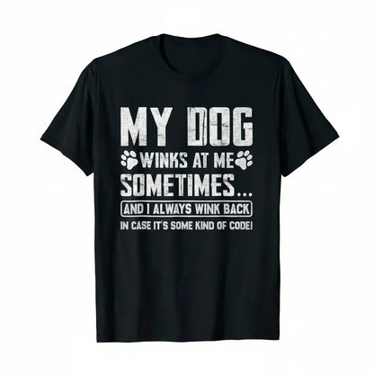 QHA UK Funny Dog Lover T-Shirt My Winks at – Front View