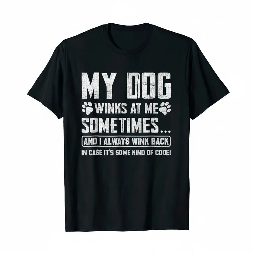 QHA UK Funny Dog Lover T-Shirt My Winks at – Front View