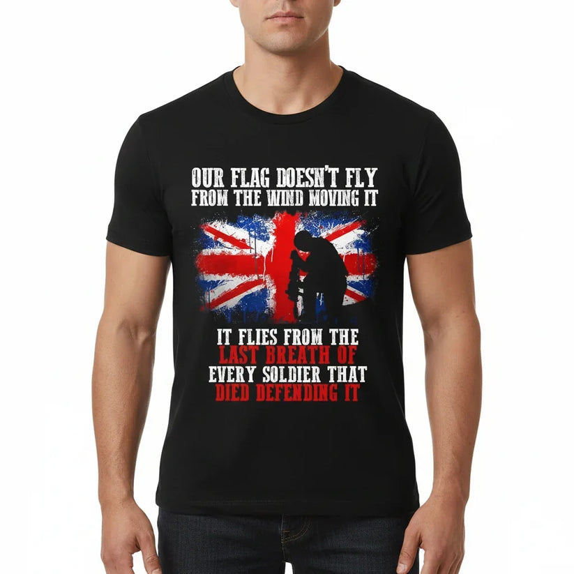 QHA UK Men's British Army Tribute T-Shirt UK Flag – Front View