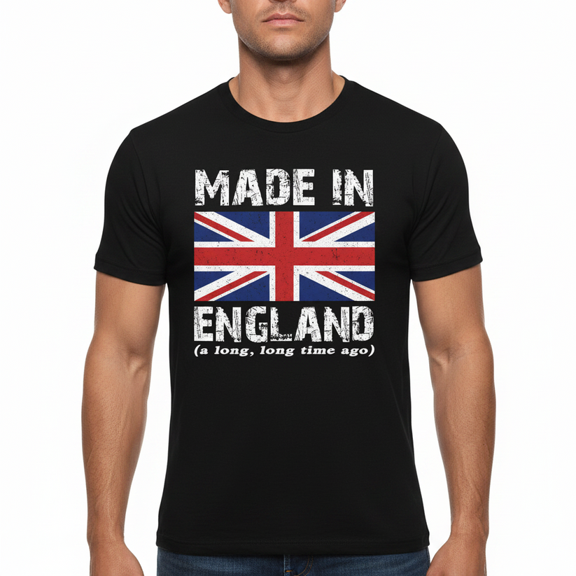 QHA UK Men's Made in England T-Shirt Retro Union – Front View