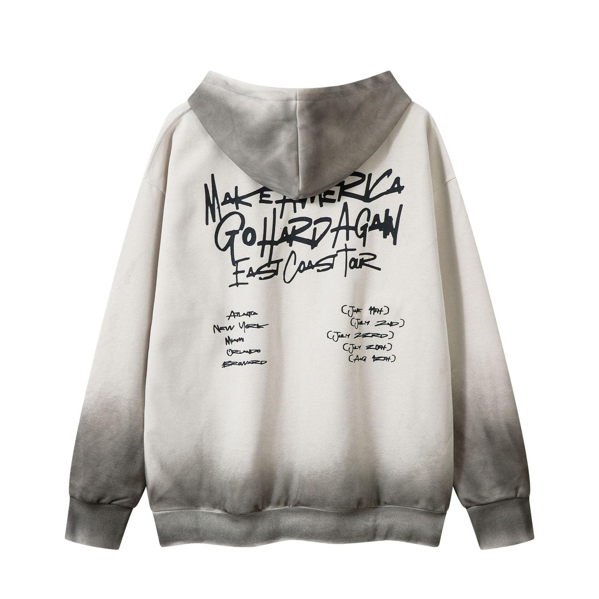 Retro Graffiti Zipper Hoodie – Trendy Fit