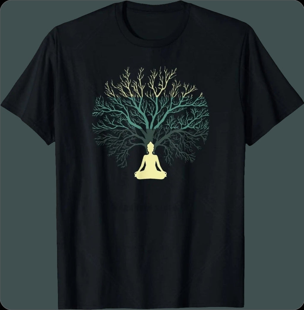 1.Tree of Life Yin Yang T-Shirt – Spiritual Yoga Cotton Tee | Unisex Casual Wear