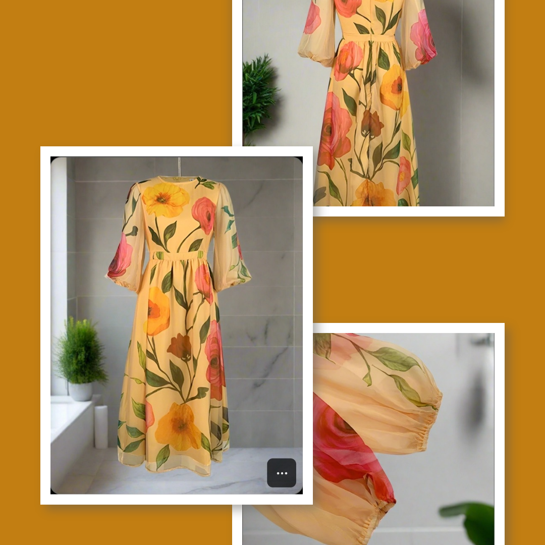 Bloom & Glow: Your Must-Have Chiffon Floral Midi for Every Occasion!