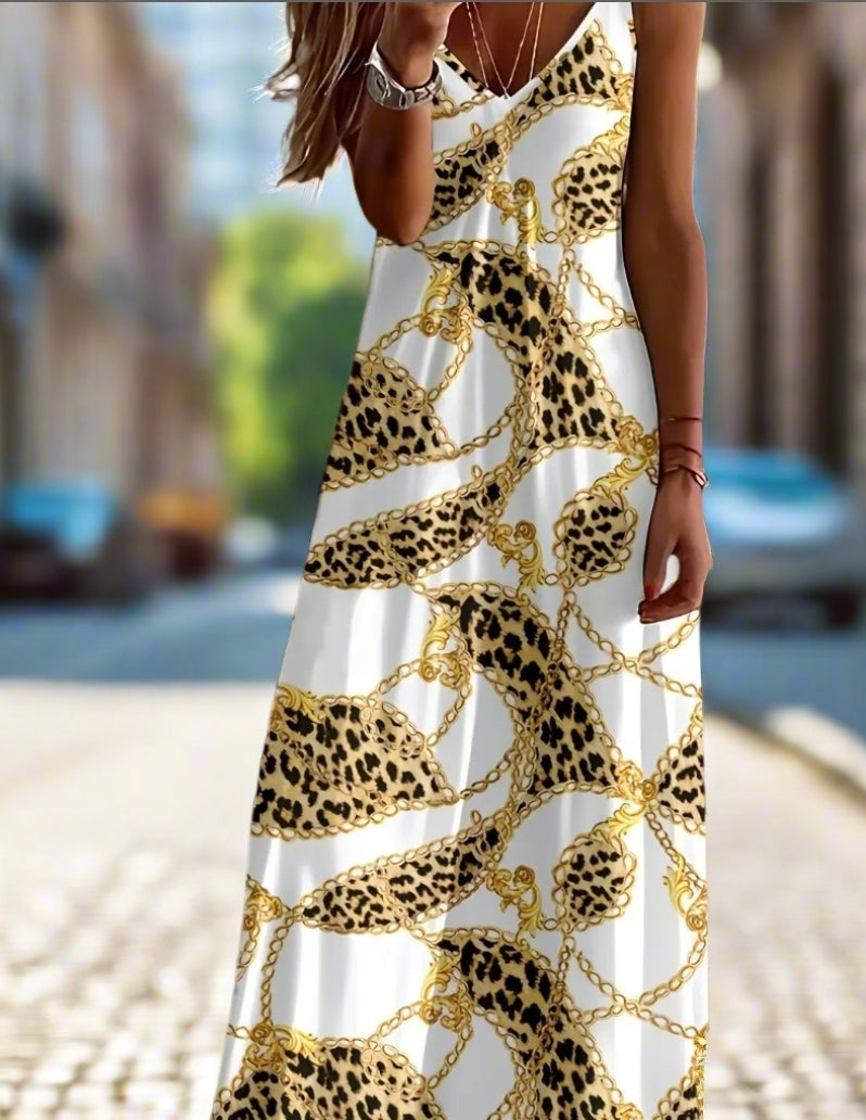 Summer Maxi Dress for Women – Elegant V-Neck Sleeveless Beach & Party Dresses