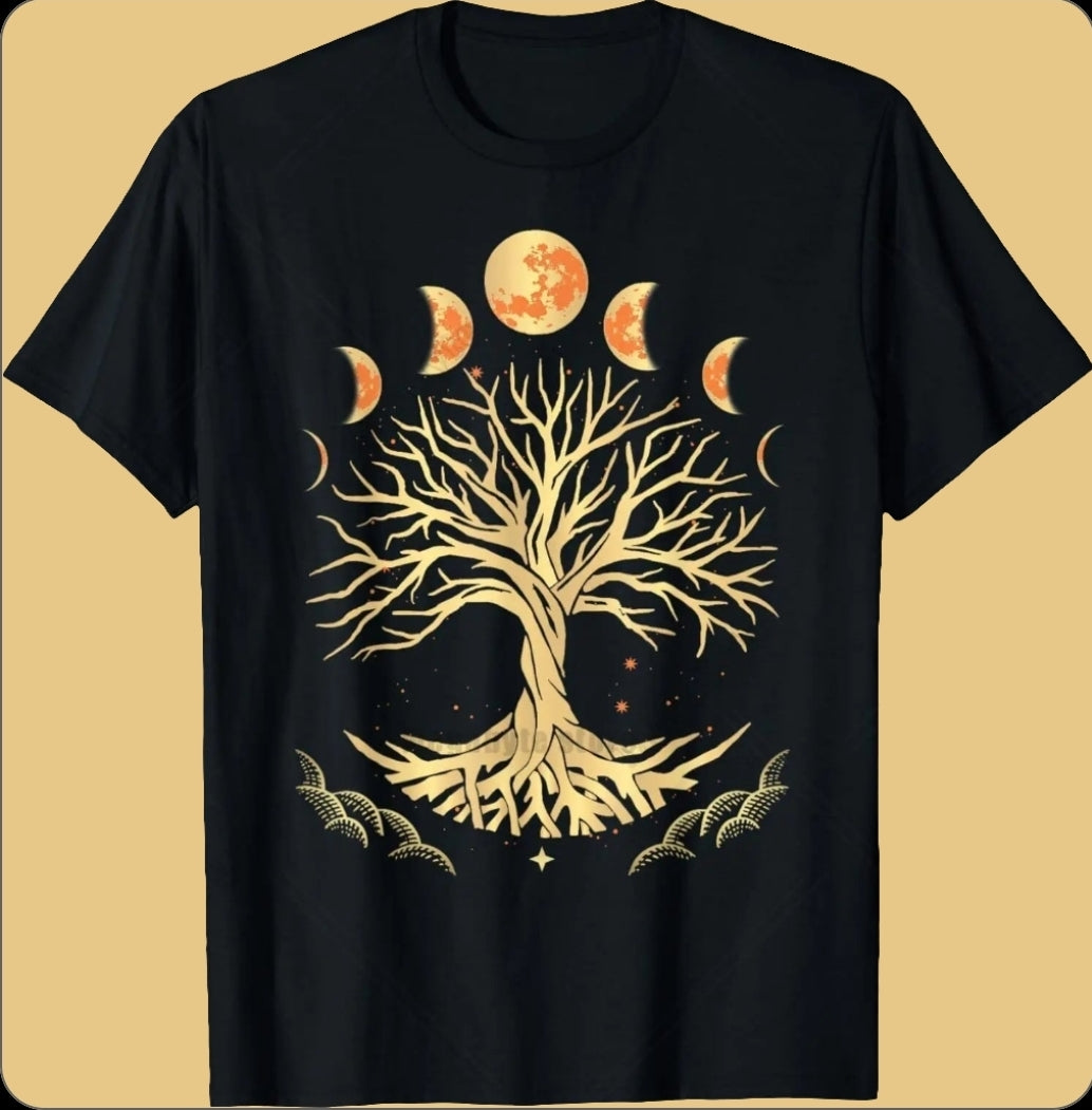 1.Tree of Life Yin Yang T-Shirt – Spiritual Yoga Cotton Tee | Unisex Casual Wear