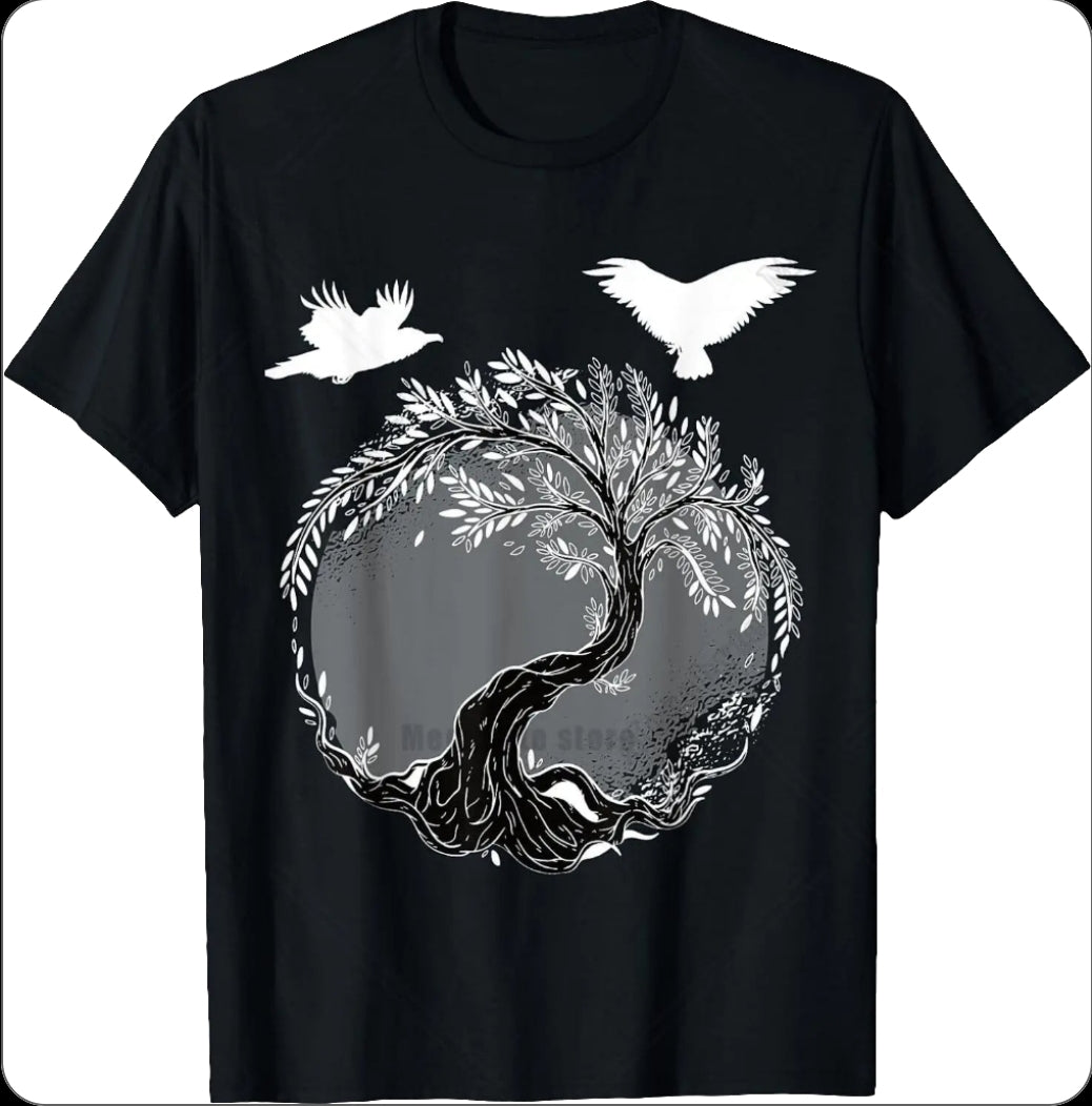 1.Tree of Life Yin Yang T-Shirt – Spiritual Yoga Cotton Tee | Unisex Casual Wear
