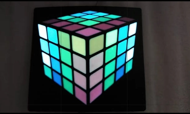 Sound-Activated LED T-Shirt – Colourful Rubik's Cube Light-Up Panel, Music Responsive Flashing Selection
