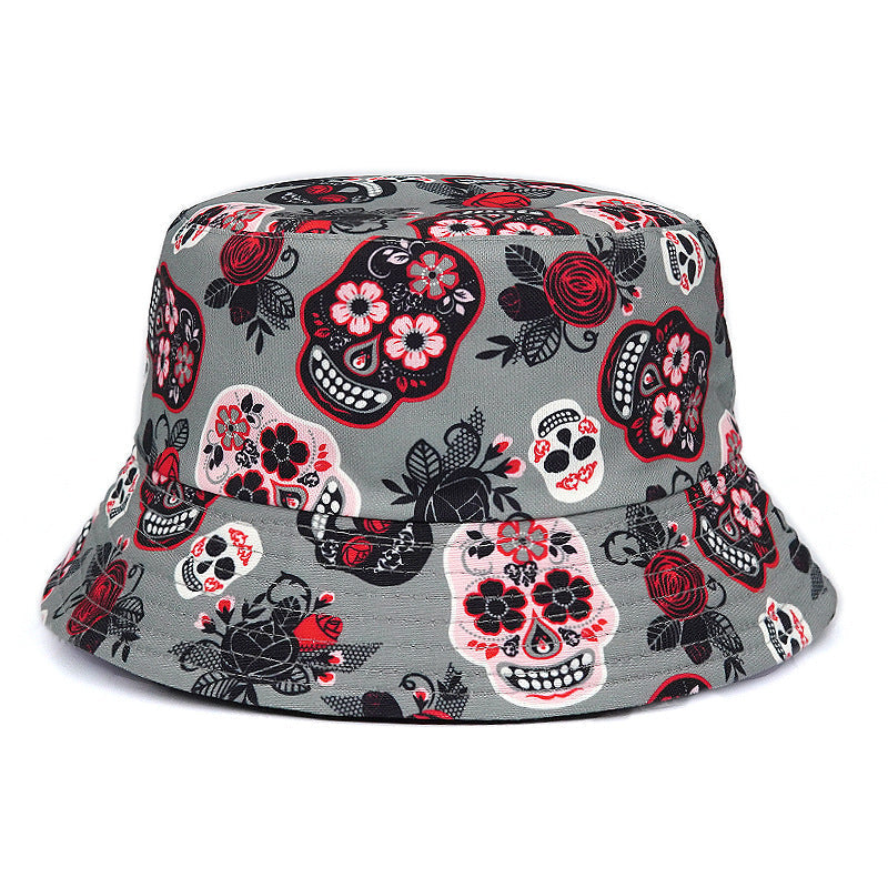 Rose Skull Bucket Hat, Summer Bucket Hat
