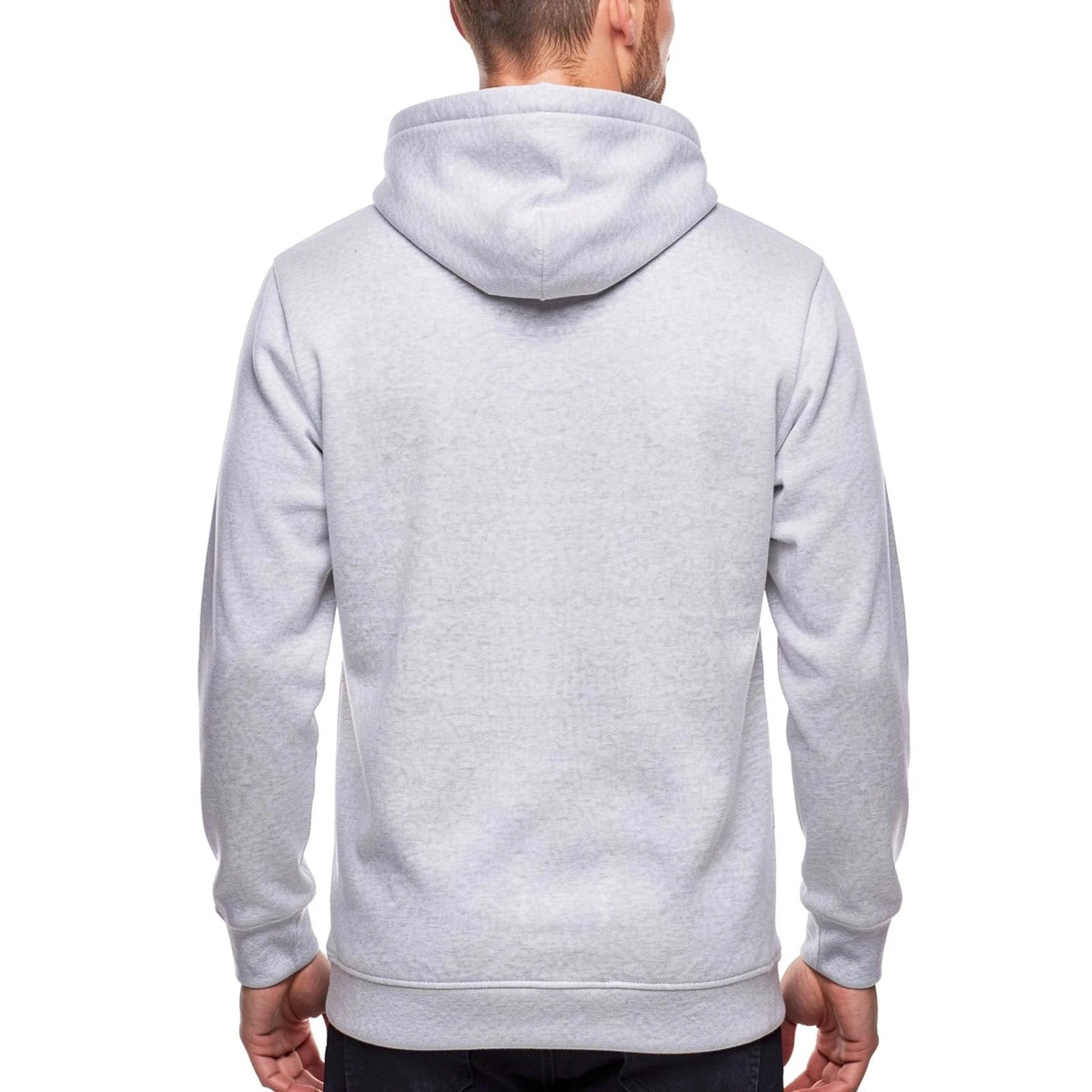Men's Grey Marl Regular Fit Pullover Fleece Hoodie with Kangaroo Pocket