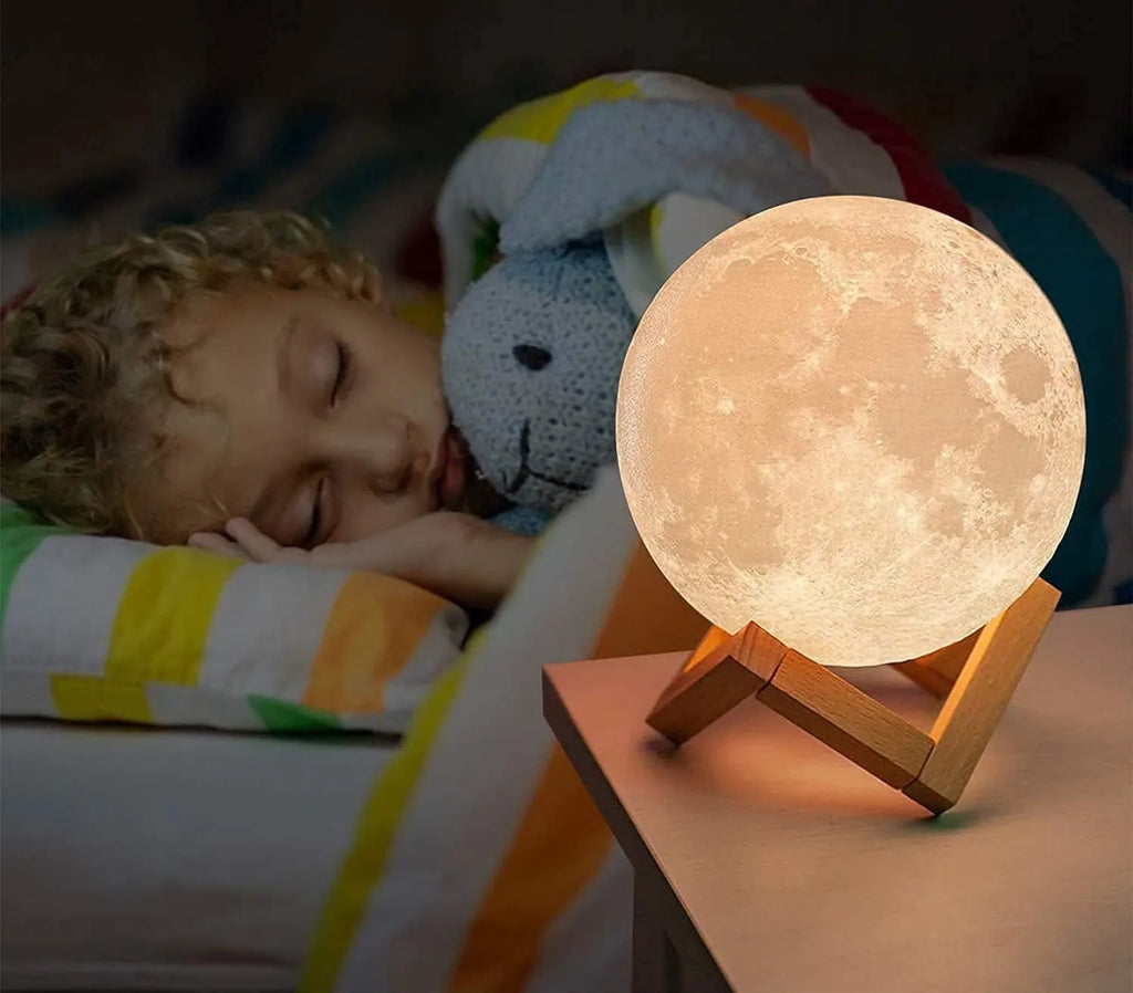 Moon Beam 3D LED Light 15cm - Home Decor LED Lamp - Moon Model Light Up Wireless