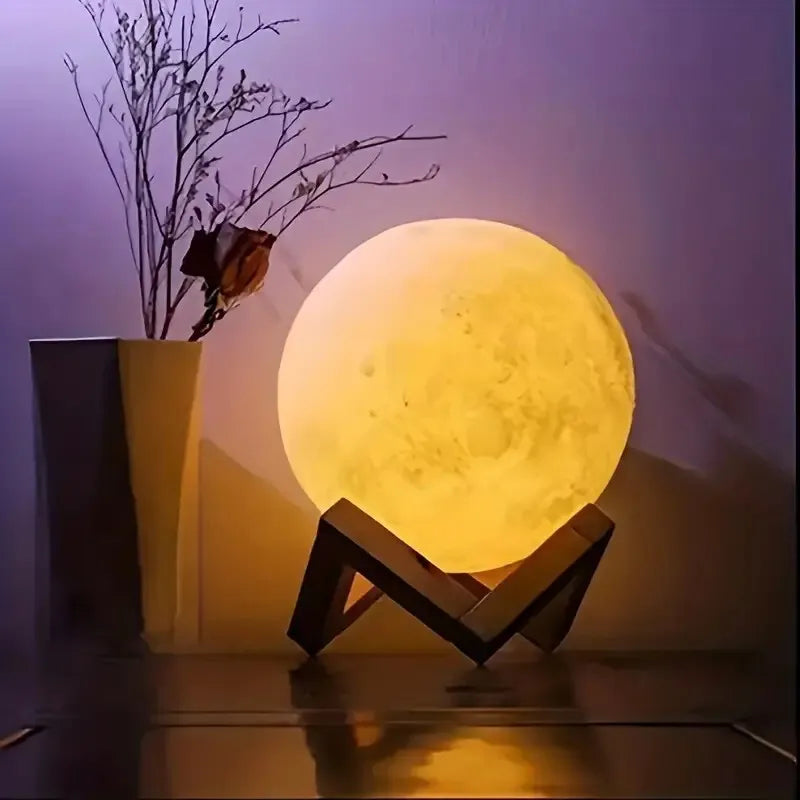 Moon Beam 3D LED Light 15cm - Home Decor LED Lamp - Moon Model Light Up Wireless