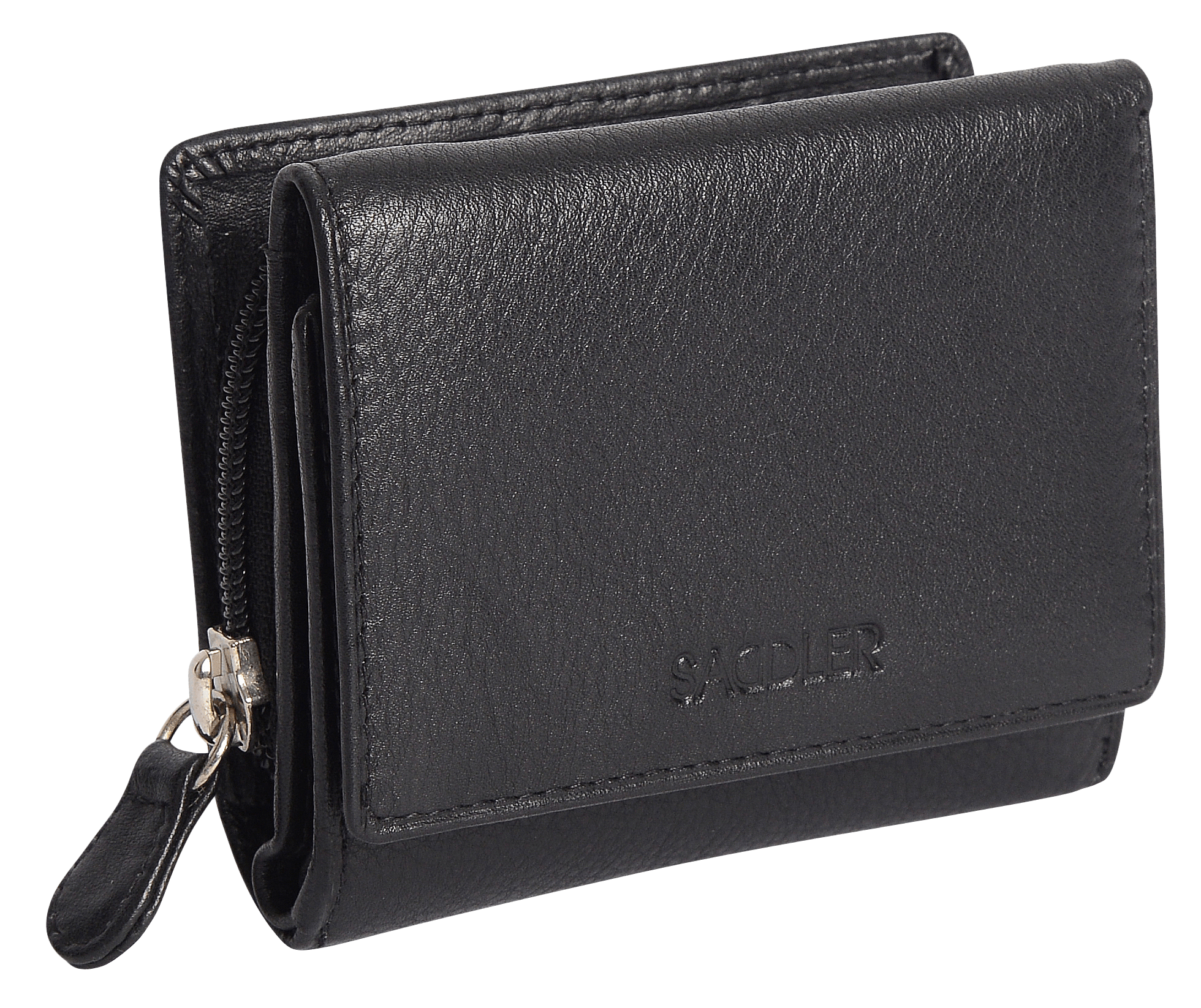 SADDLER CARLA Handmade Leather Compact Trifold Purse – RFID Protected | 5 Card Slots, ID Window & Zipped Coin Pocket | Gift Boxed