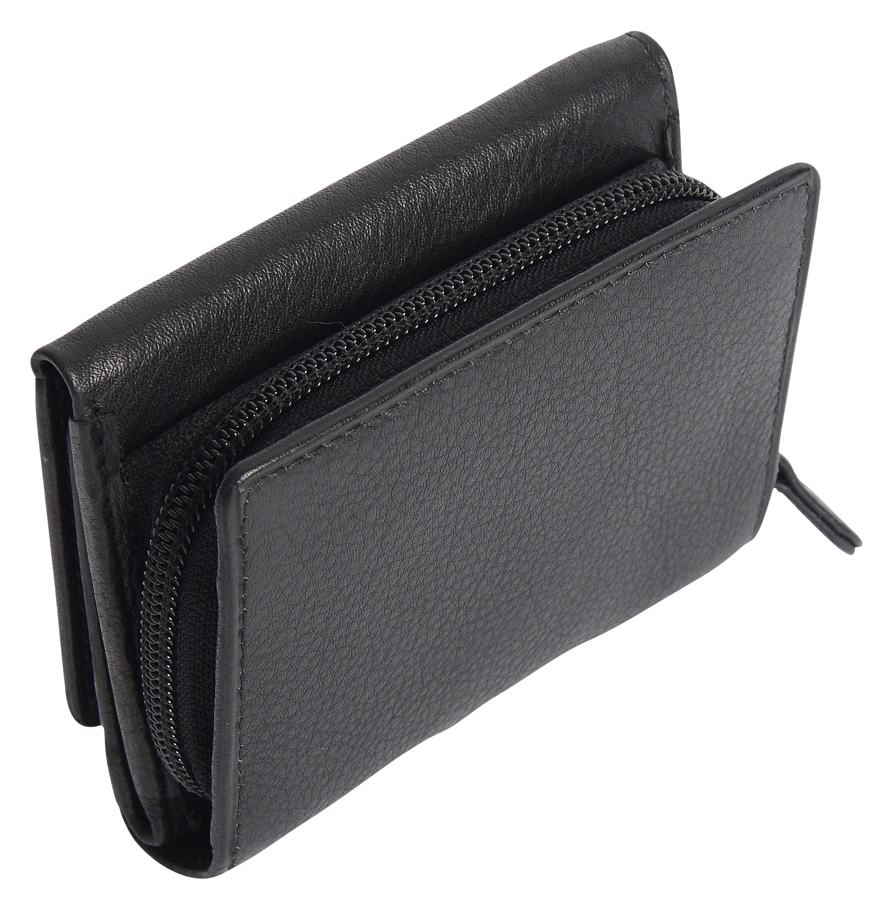 SADDLER CARLA Handmade Leather Compact Trifold Purse – RFID Protected | 5 Card Slots, ID Window & Zipped Coin Pocket | Gift Boxed