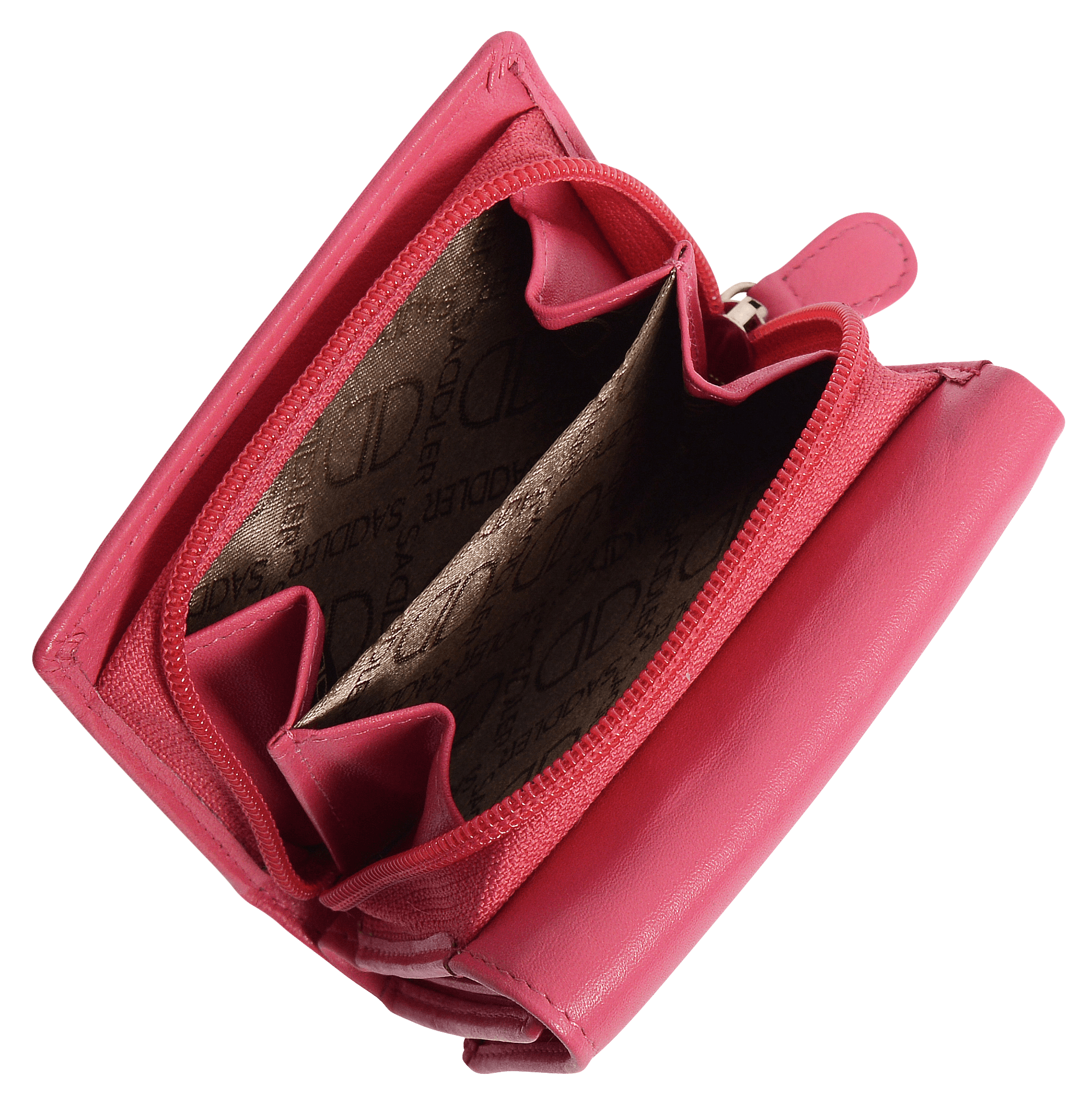 SADDLER CARLA Handmade Leather Compact Trifold Purse – RFID Protected | 5 Card Slots, ID Window & Zipped Coin Pocket | Gift Boxed