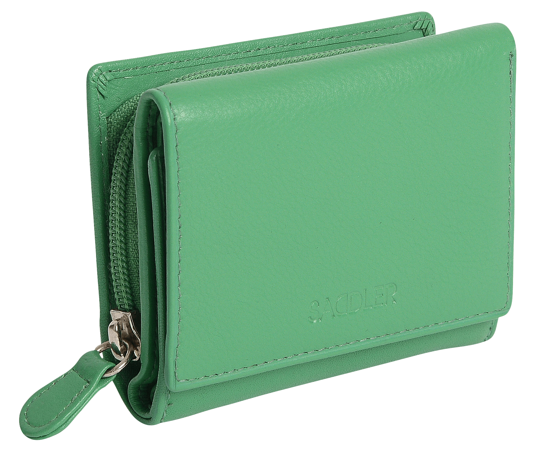 SADDLER CARLA Handmade Leather Compact Trifold Purse – RFID Protected | 5 Card Slots, ID Window & Zipped Coin Pocket | Gift Boxed