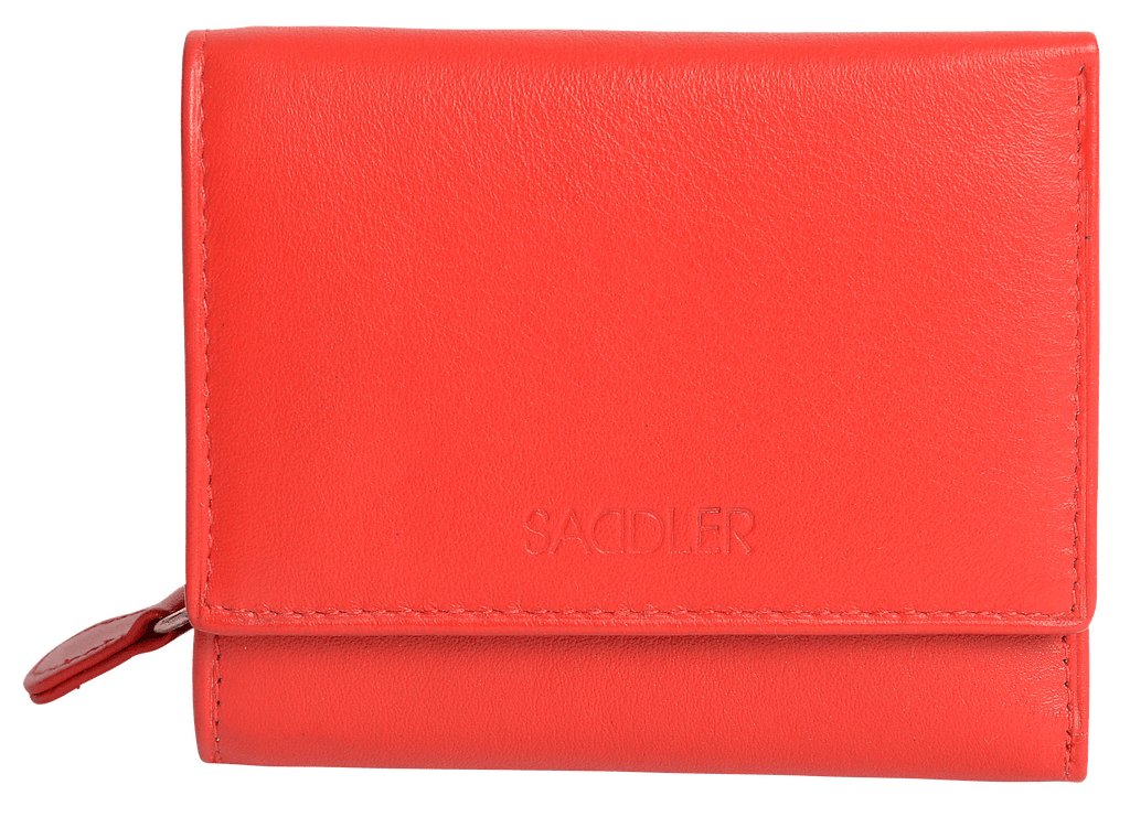 SADDLER CARLA Handmade Leather Compact Trifold Purse – RFID Protected | 5 Card Slots, ID Window & Zipped Coin Pocket | Gift Boxed