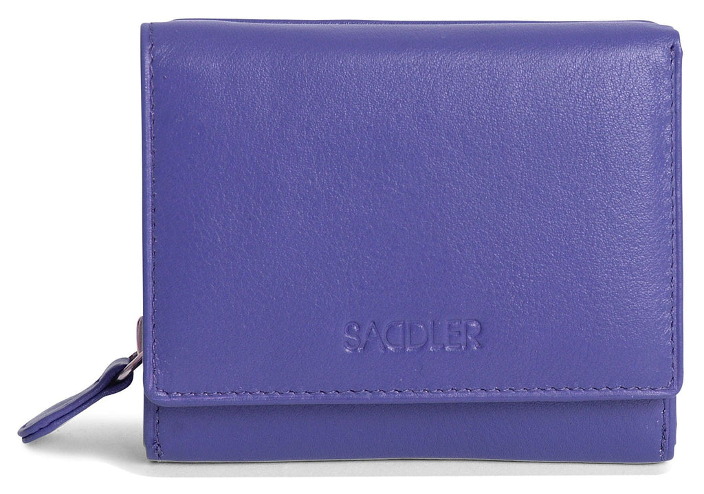 SADDLER CARLA Handmade Leather Compact Trifold Purse – RFID Protected | 5 Card Slots, ID Window & Zipped Coin Pocket | Gift Boxed