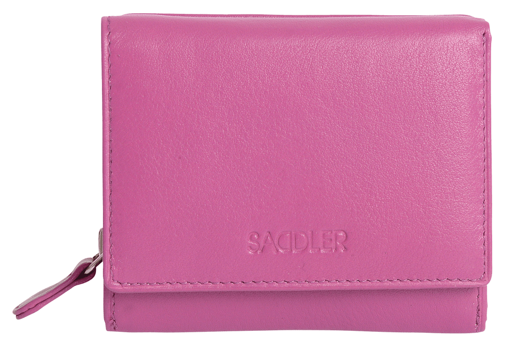 SADDLER CARLA Handmade Leather Compact Trifold Purse – RFID Protected | 5 Card Slots, ID Window & Zipped Coin Pocket | Gift Boxed