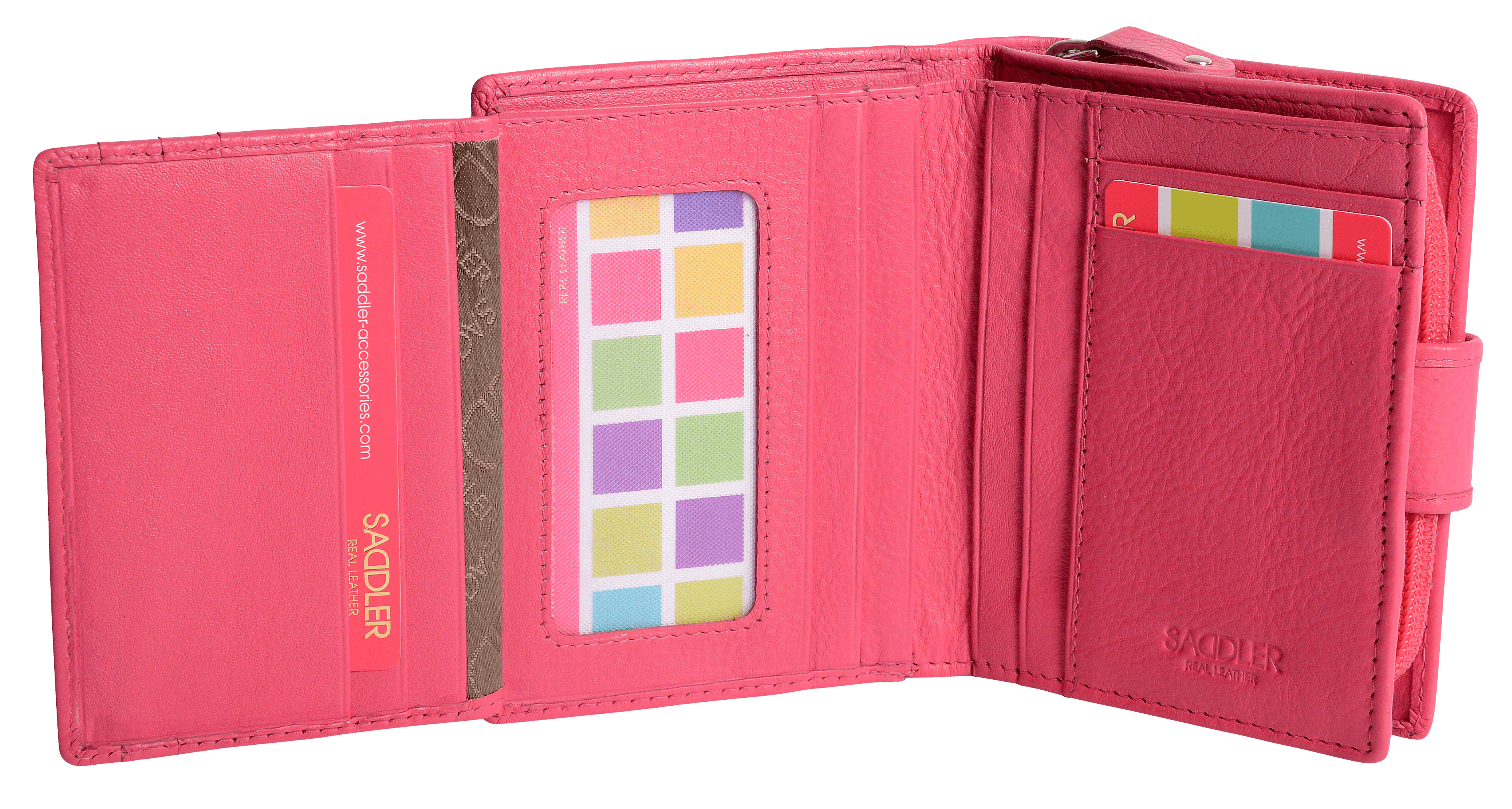 SADDLER EMILY Handmade Leather Mid-Size Wallet – RFID Protected | 10 Card Slots, Secure Tab Closure & Zipped Coin Pocket | Gift Boxed