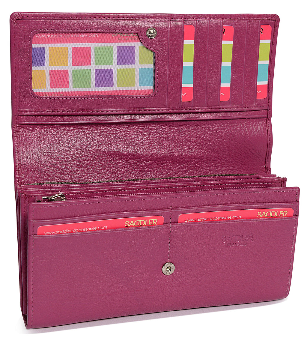 Large Leather Multi-Section Purse "Grace" – Handmade by Saddler | RFID Protected & Gift Boxed