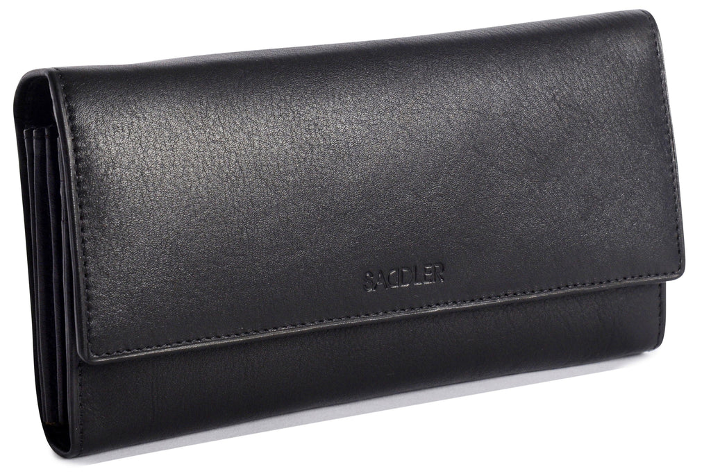 Large Leather Multi-Section Purse "Grace" – Handmade by Saddler | RFID Protected & Gift Boxed