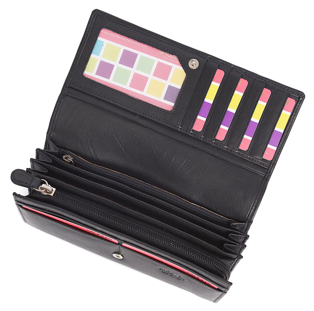 Large Leather Multi-Section Purse "Grace" – Handmade by Saddler | RFID Protected & Gift Boxed