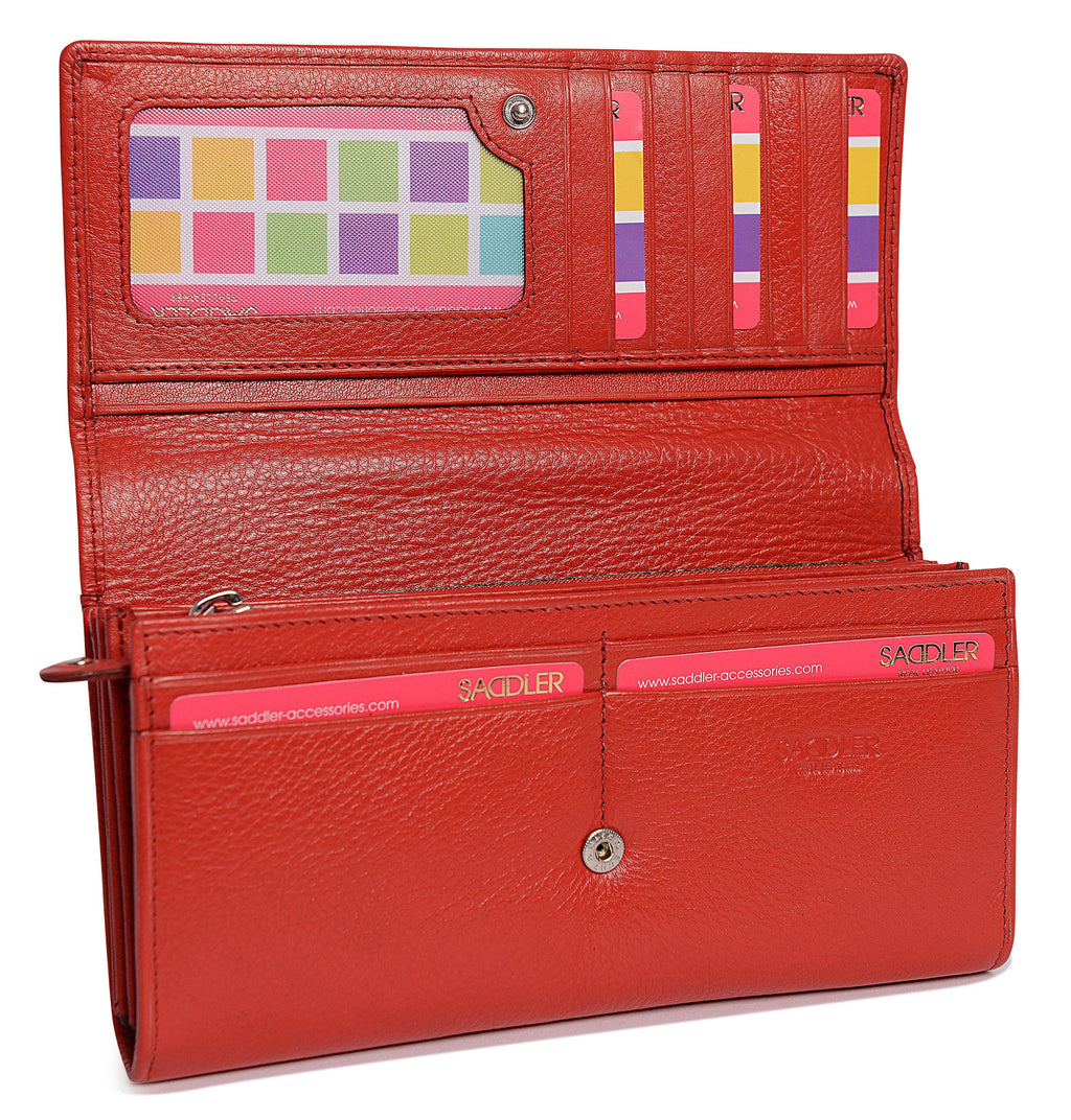 Large Leather Multi-Section Purse "Grace" – Handmade by Saddler | RFID Protected & Gift Boxed