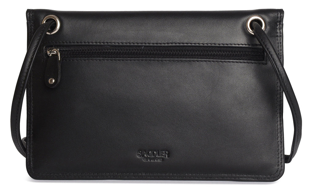 SADDLER ISABELLE Leather Slimline Crossbody Bag - Adjustable Strap, Multiple Pockets, Magnetic Closure - RFID Protected