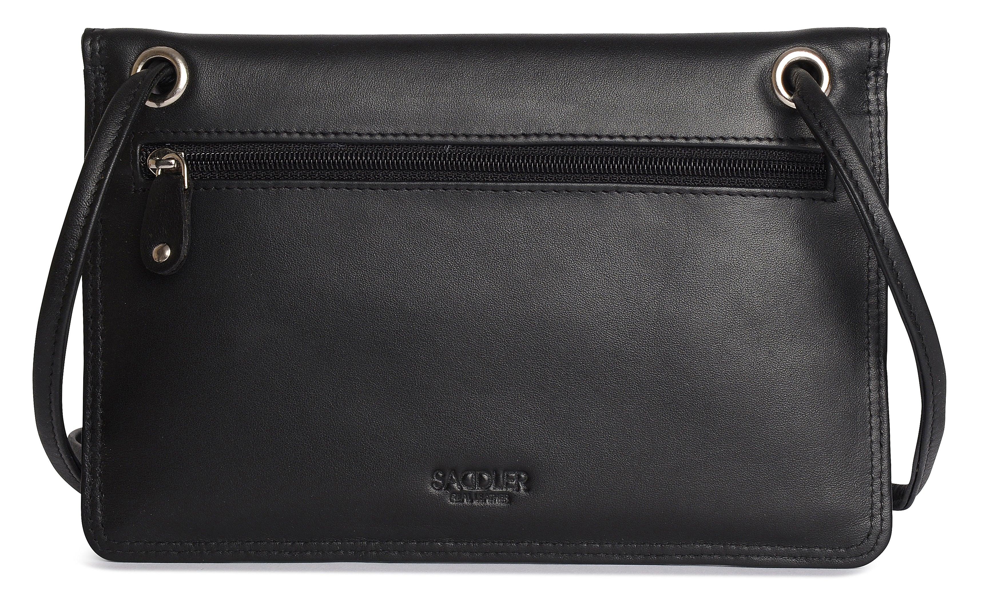 SADDLER ISABELLE Leather Slimline Crossbody Bag - Adjustable Strap, Multiple Pockets, Magnetic Closure - RFID Protected