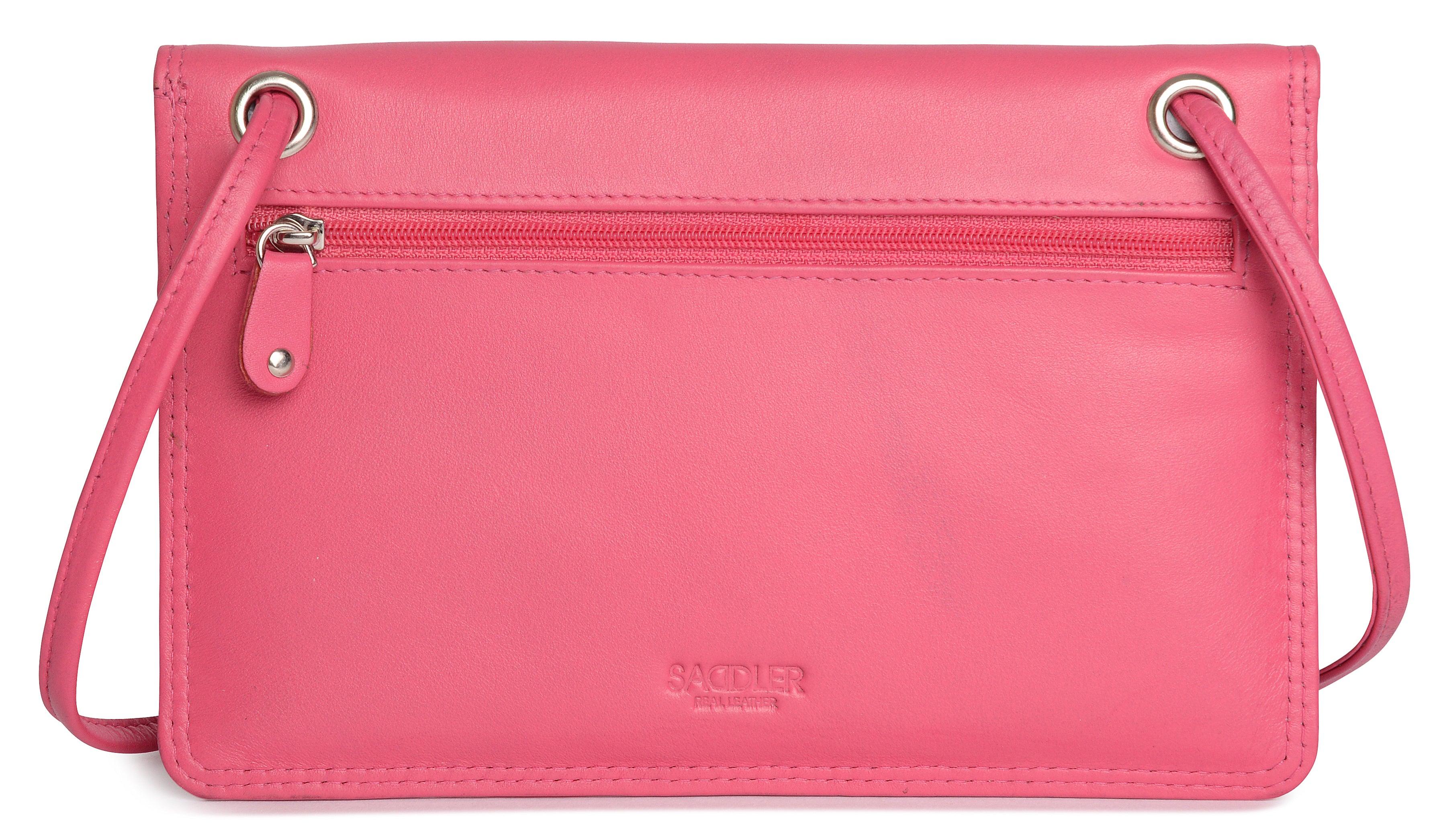 SADDLER ISABELLE Leather Slimline Crossbody Bag - Adjustable Strap, Multiple Pockets, Magnetic Closure - RFID Protected