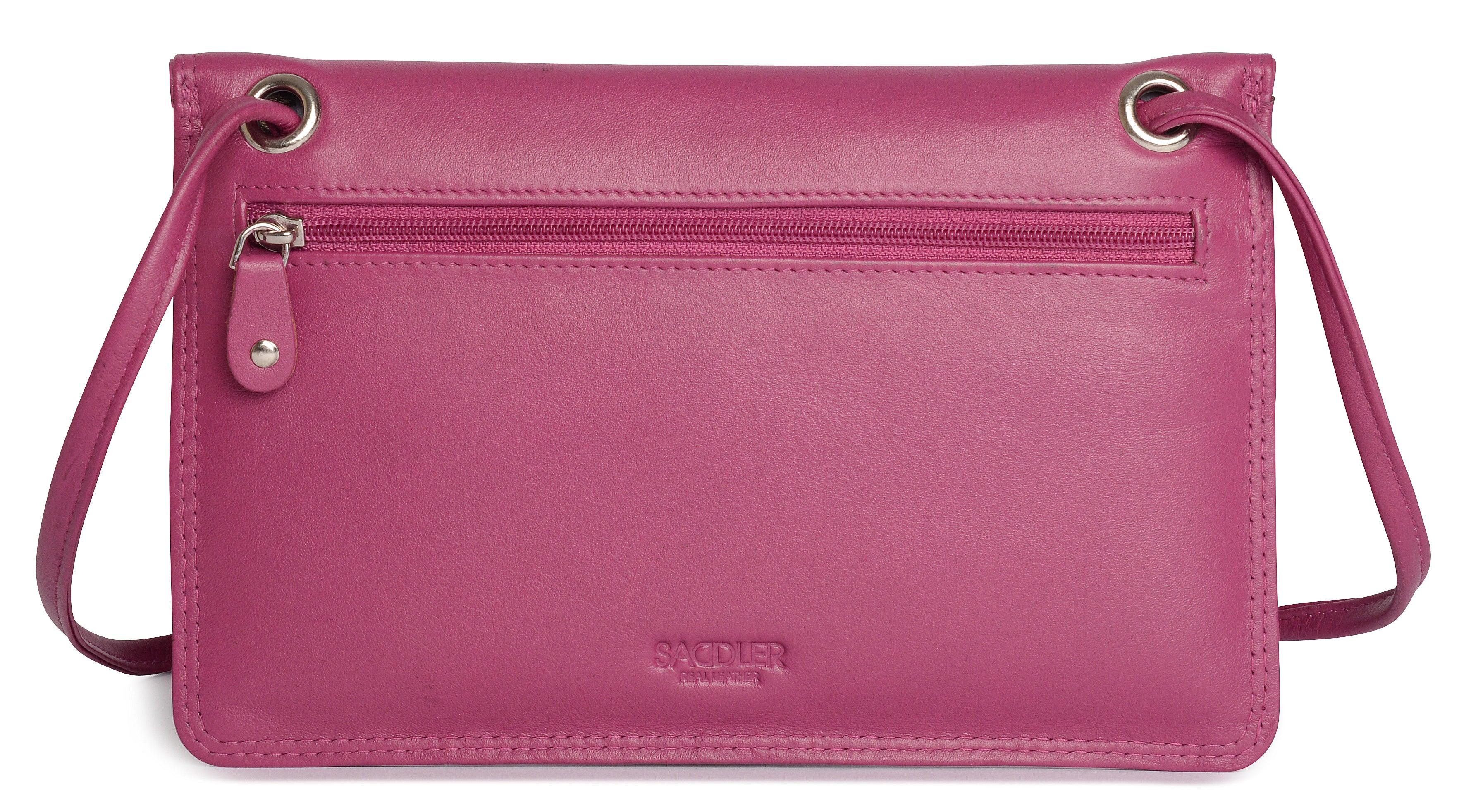 SADDLER ISABELLE Leather Slimline Crossbody Bag - Adjustable Strap, Multiple Pockets, Magnetic Closure - RFID Protected