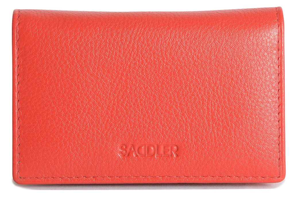 SADDLER JESSICA Leather Credit Card Holder with RFID Protection - 2 Sections and ID Window