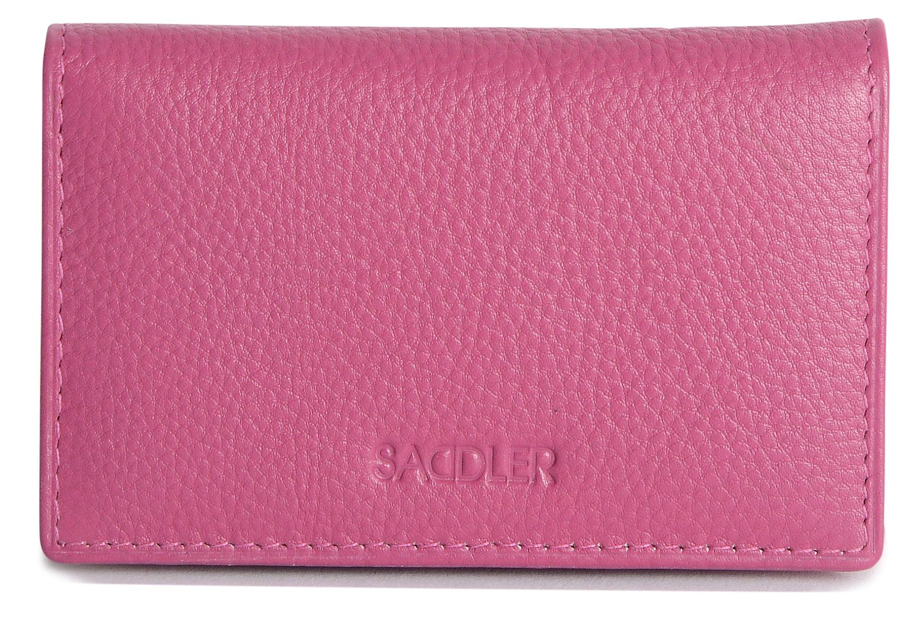 SADDLER JESSICA Leather Credit Card Holder with RFID Protection - 2 Sections and ID Window