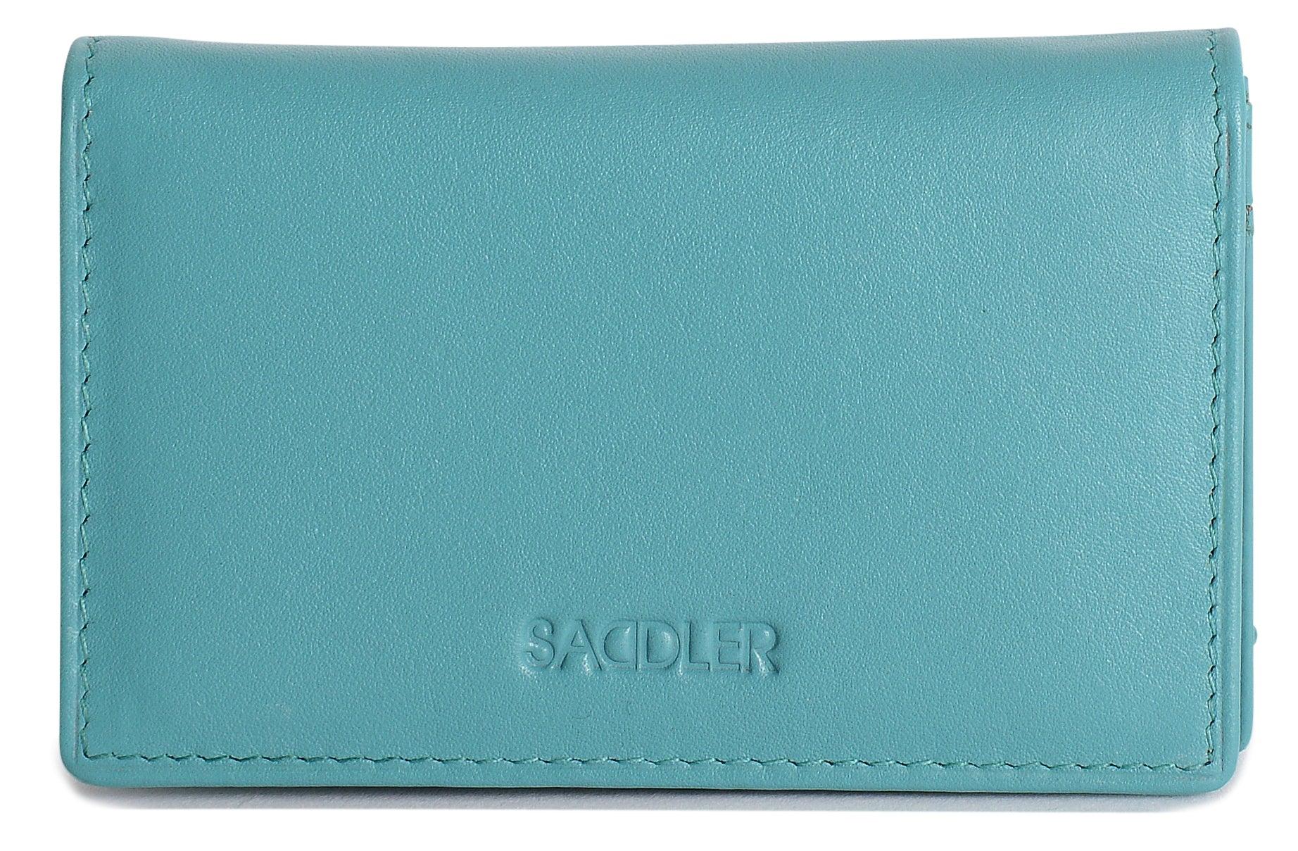 SADDLER JESSICA Leather Credit Card Holder with RFID Protection - 2 Sections and ID Window