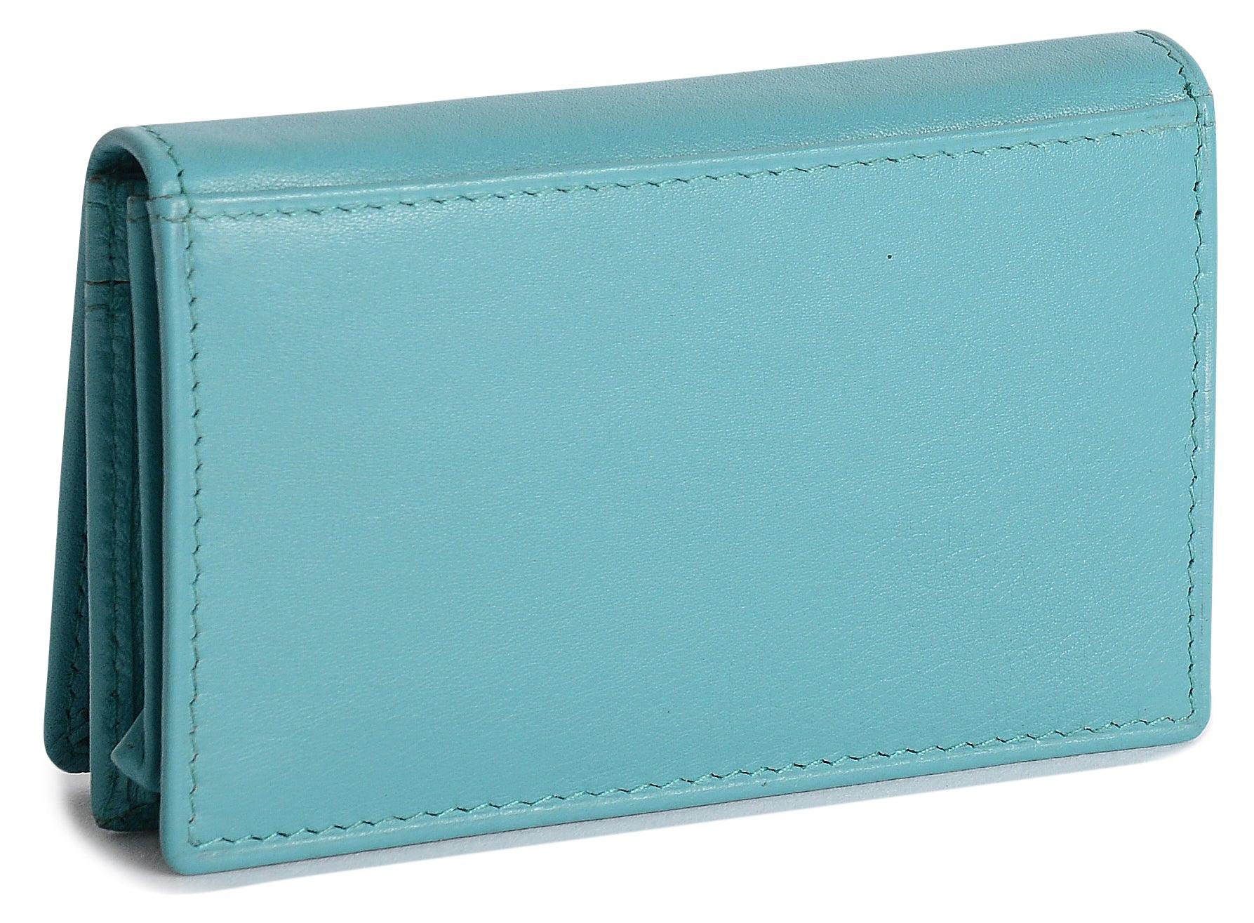 SADDLER JESSICA Leather Credit Card Holder with RFID Protection - 2 Sections and ID Window