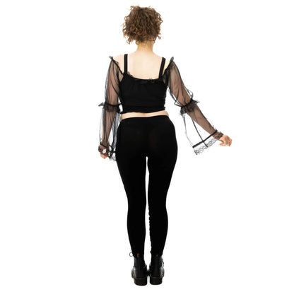 Poizen Industries Women's Blouse Shadowfang Top Black UK 10-18 product image 3