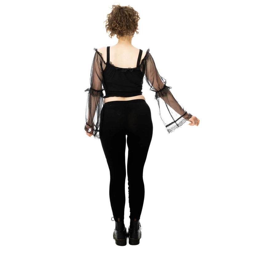 Poizen Industries Women's Blouse Shadowfang Top Black UK 10-18 product image 3