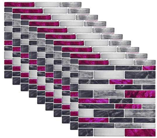 Simulation Marble Embossed Mosaic Pattern Tile Sticker, Simulation Tile Stickers for Home & Office