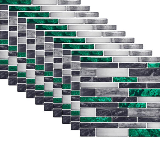 Simulation Marble Embossed Mosaic Pattern Tile Sticker, Simulation Tile Stickers for Home & Office