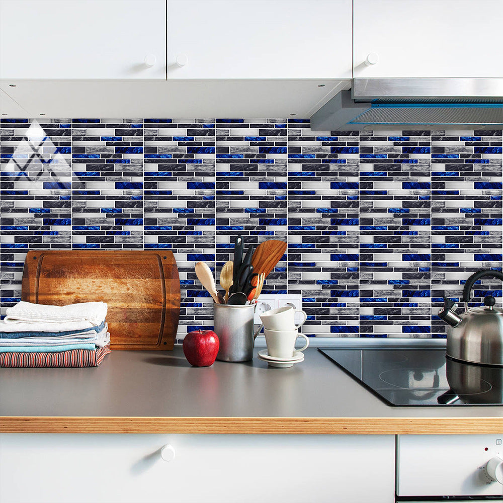 Simulation Marble Embossed Mosaic Pattern Tile Sticker, Simulation Tile Stickers for Home & Office