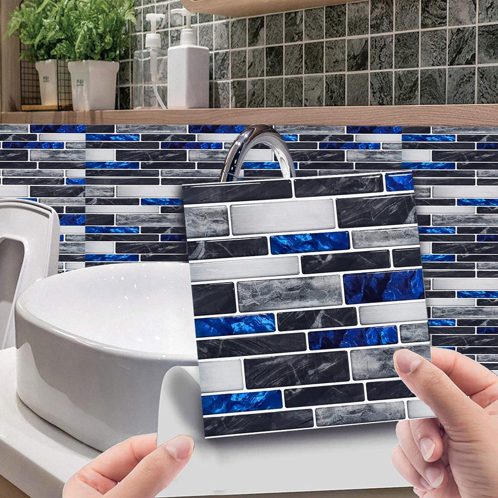 Simulation Marble Embossed Mosaic Pattern Tile Sticker, Simulation Tile Stickers for Home & Office
