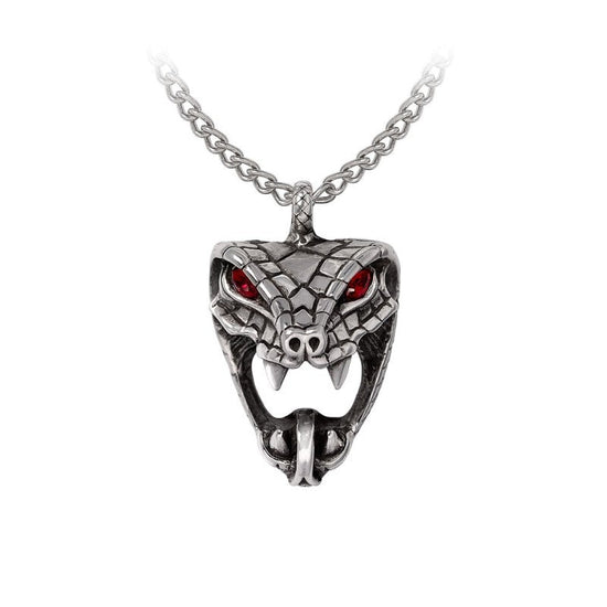 Snake Necklace Red Crystal Gothic Pewter Alchemy