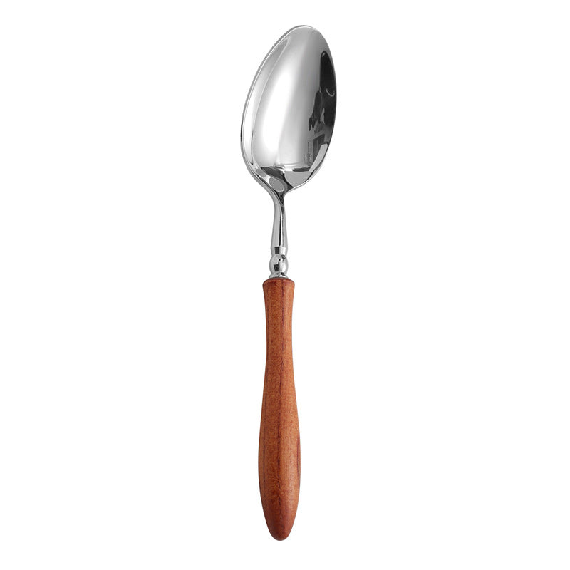 Stainless Steel Rosewood Wooden Handle Knife, Fork And Spoon, Wooden Tableware Set