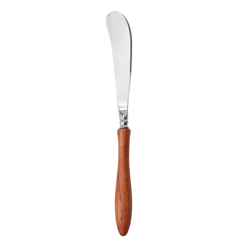 Stainless Steel Rosewood Wooden Handle Knife, Fork And Spoon, Wooden Tableware Set