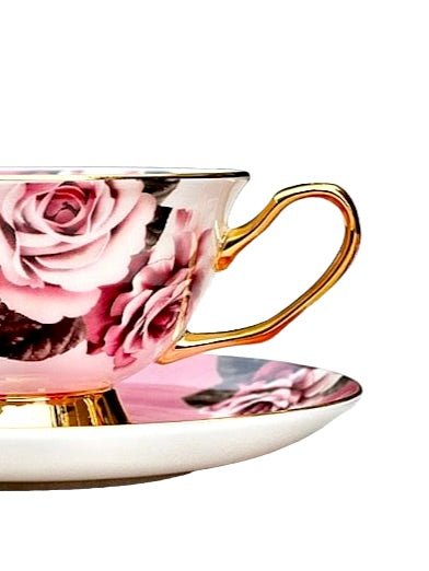 Rosette Majesty Bone China Teacup and Saucer