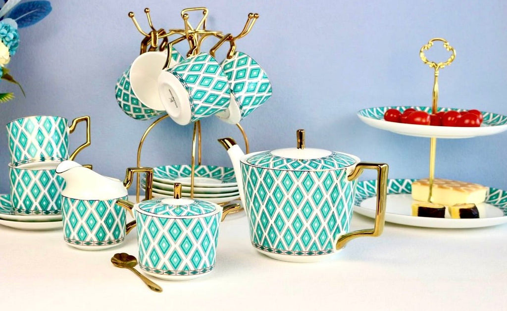 The Edwardian Emerald Bone China Tea Set