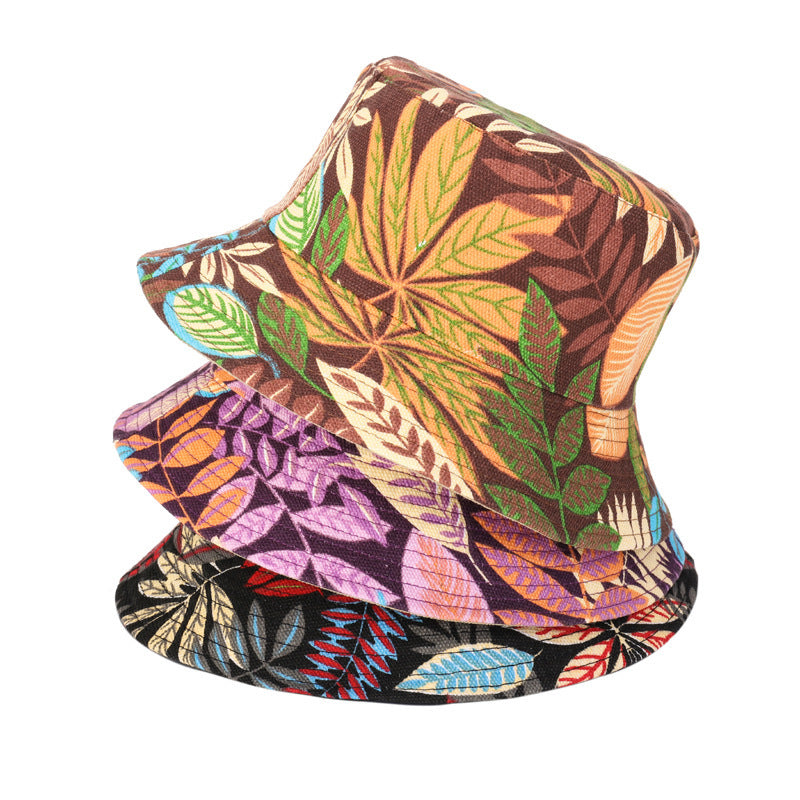 Unisex Bucket Hat, Summer Canvas Hat, Double-sided Travel  Hat
