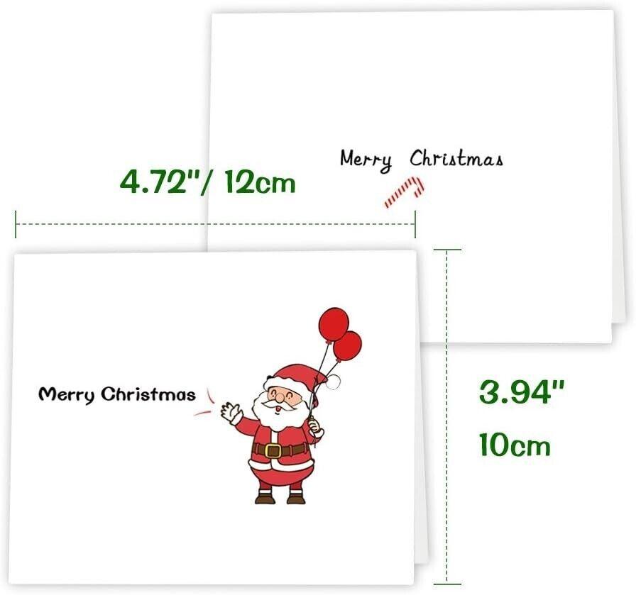 36 Merry Christmas Greeting Cards with Envelopes Stickers 10x12cm KUUQA
