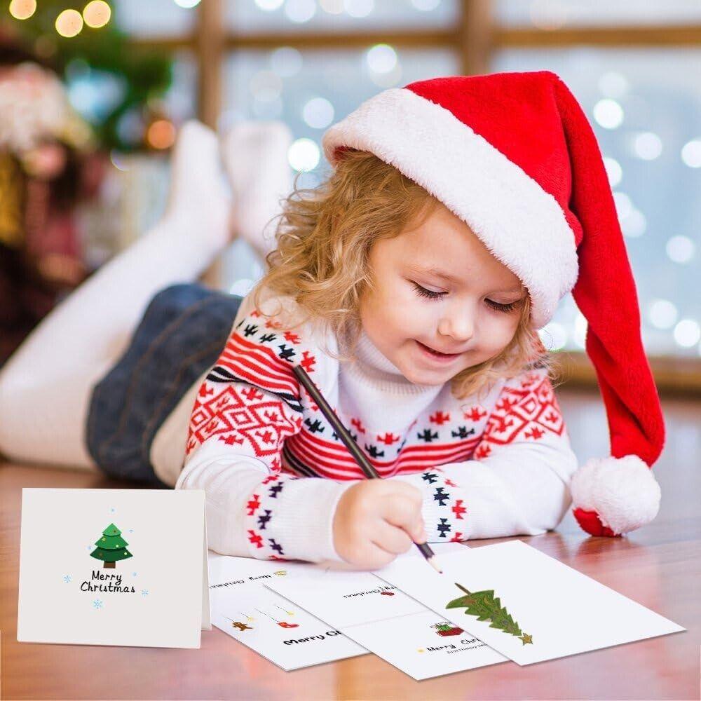 36 Merry Christmas Greeting Cards with Envelopes Stickers 10x12cm KUUQA